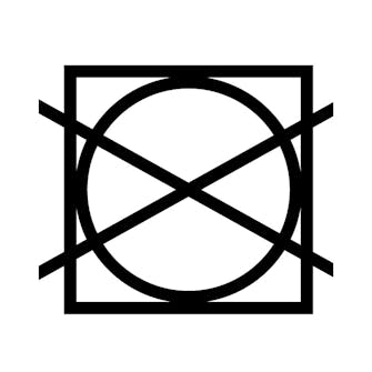 Må ikke tørkes i tørketrommel Ikke tørk i tørketrommel-symbolet